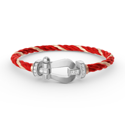 [Riva Jewelry]FORCE LARGE HORSESHOE HALF DIAMOND BRACELET - WHITE GOLD