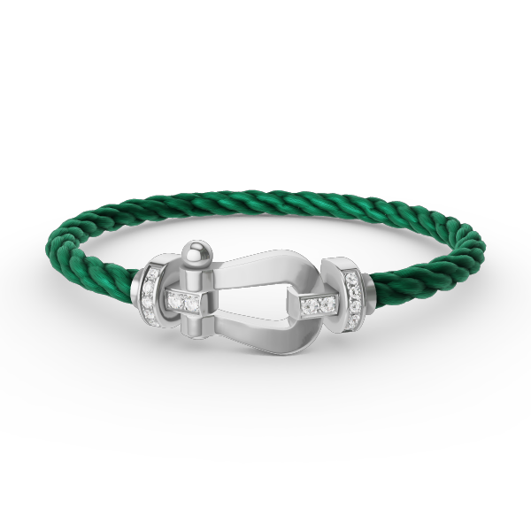 [Riva Jewelry]FORCE LARGE HORSESHOE HALF DIAMOND BRACELET - WHITE GOLD