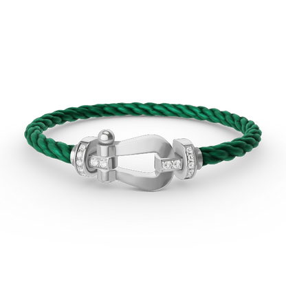 [Riva Jewelry]FORCE LARGE HORSESHOE HALF DIAMOND BRACELET - WHITE GOLD