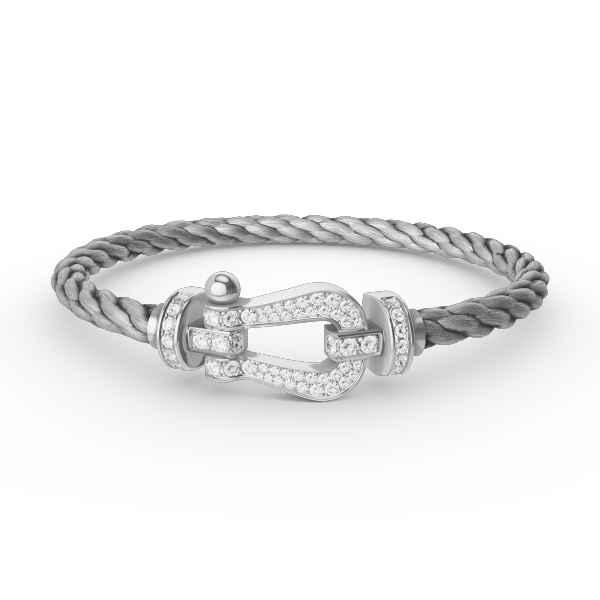 [Riva Jewelry]FORCE LARGE HORSESHOE FULL DIAMOND BRACELET - WHITE GOLD