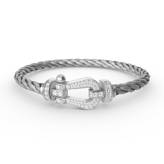 [Riva Jewelry]FORCE LARGE HORSESHOE FULL DIAMOND BRACELET - WHITE GOLD