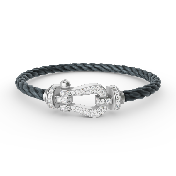 [Riva Jewelry]FORCE LARGE HORSESHOE FULL DIAMOND BRACELET - WHITE GOLD