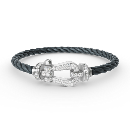 [Riva Jewelry]FORCE LARGE HORSESHOE FULL DIAMOND BRACELET - WHITE GOLD