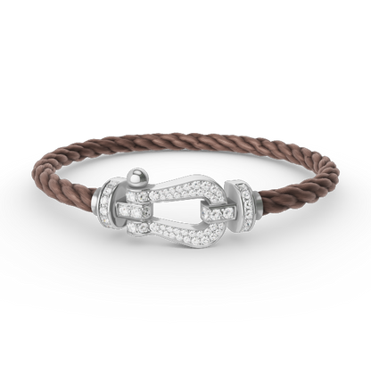 [Riva Jewelry]FORCE LARGE HORSESHOE FULL DIAMOND BRACELET - WHITE GOLD