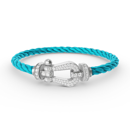 [Riva Jewelry]FORCE LARGE HORSESHOE FULL DIAMOND BRACELET - WHITE GOLD