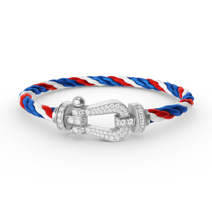 [Riva Jewelry]FORCE LARGE HORSESHOE FULL DIAMOND BRACELET - WHITE GOLD
