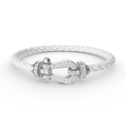 [Riva Jewelry]FORCE LARGE HORSESHOE FULL DIAMOND BRACELET - WHITE GOLD