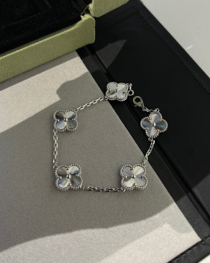 [Riva Jewelry]LUCKY CLOVER 5-MOTIF BRACELET - LASER COLLECTION