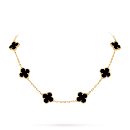 [Riva Jewelry]CLASSIC LUCKY 10-MOTIF CLOVER NECKLACE GOLD COLLECTION